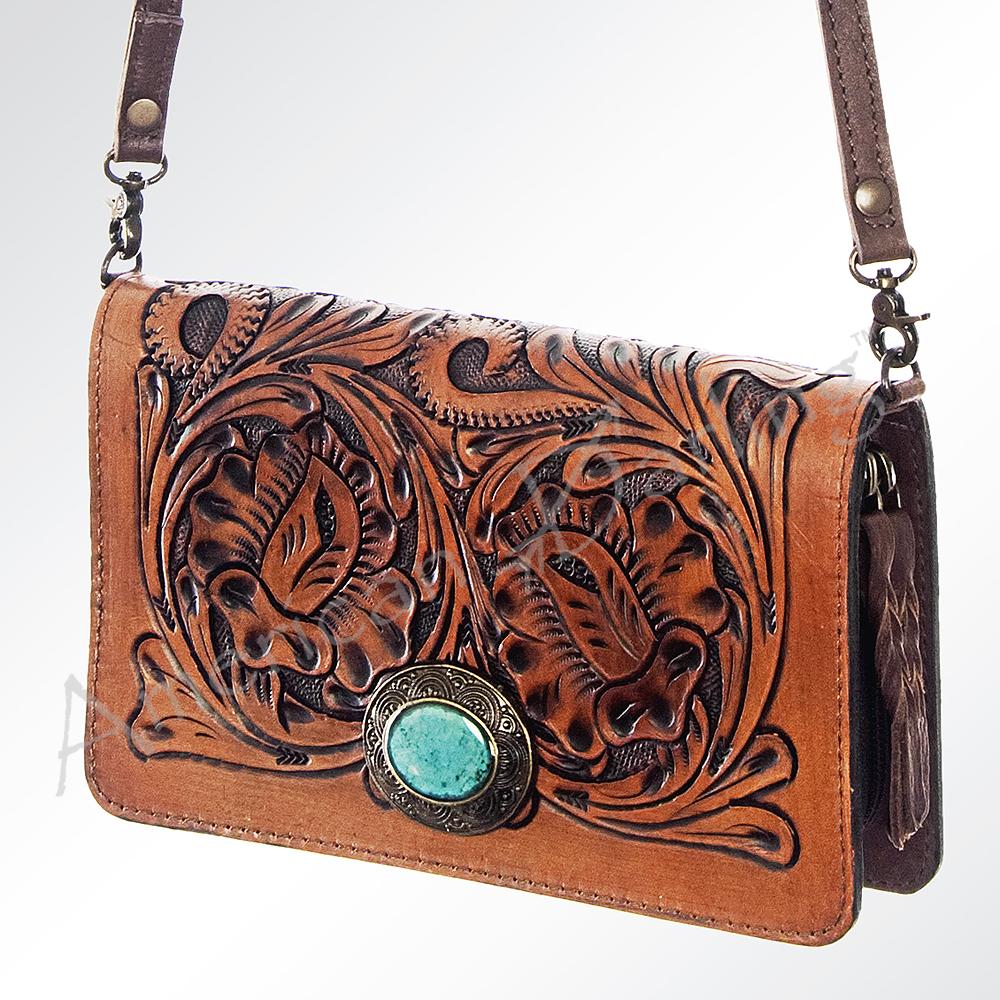 American Darling - Turquoise Stone Tooled Wallet