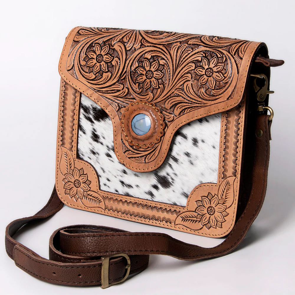 American Darling - Cowhide / Tooled Crossbody