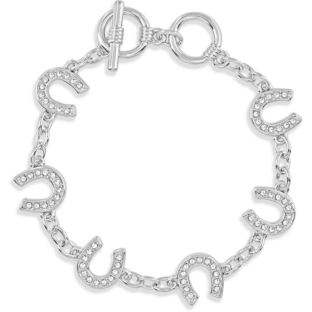 Montana Silversmiths - Crystal Clear Lucky Horseshoe Link Bracelet
