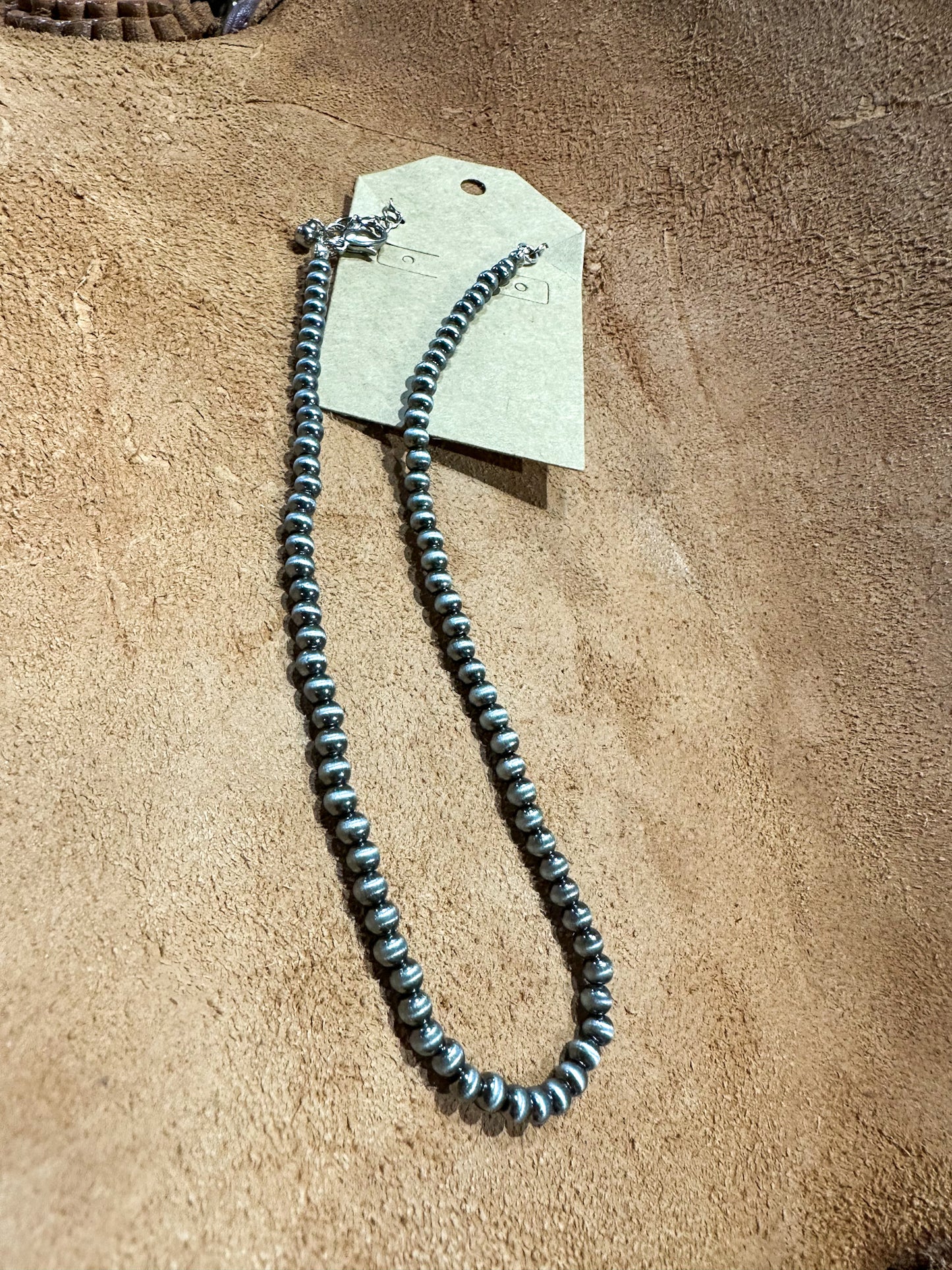 4mm Navajo Style Pearl Choker Necklace