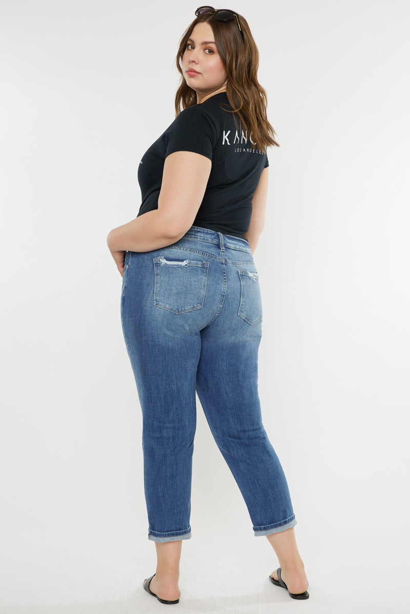 KanCan - Halen Mid Rise Boyfriend Jeans (Plus Size)