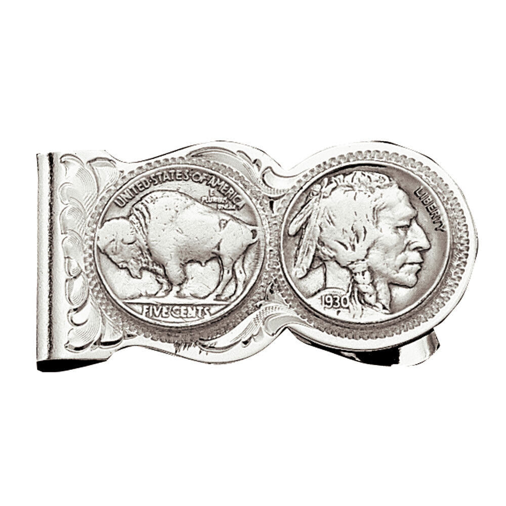 Montana Silversmiths - Buffalo Indian Nickel Scalloped Money Clip