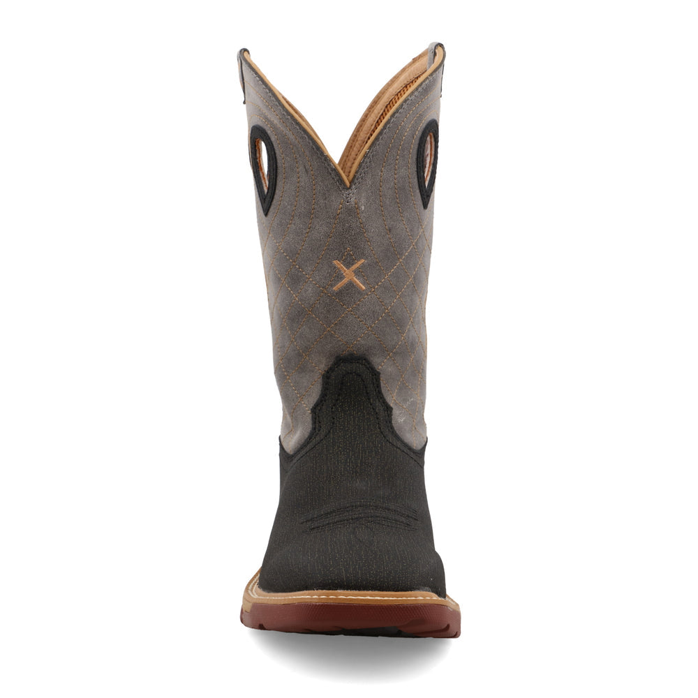 Men's 12" Western Work Boot - Charcoal & Grey