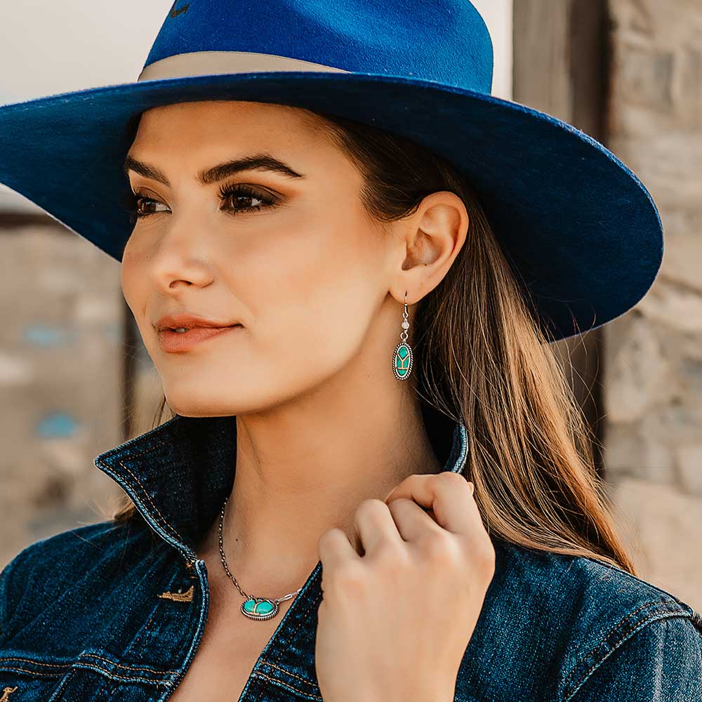 Montana Silversmiths - Yellowstone Brand Oval Turquoise Earrings