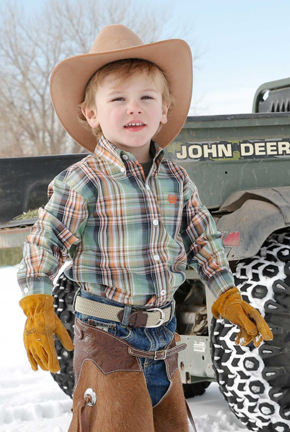 Infant/Toddler Medallion Print Button Down