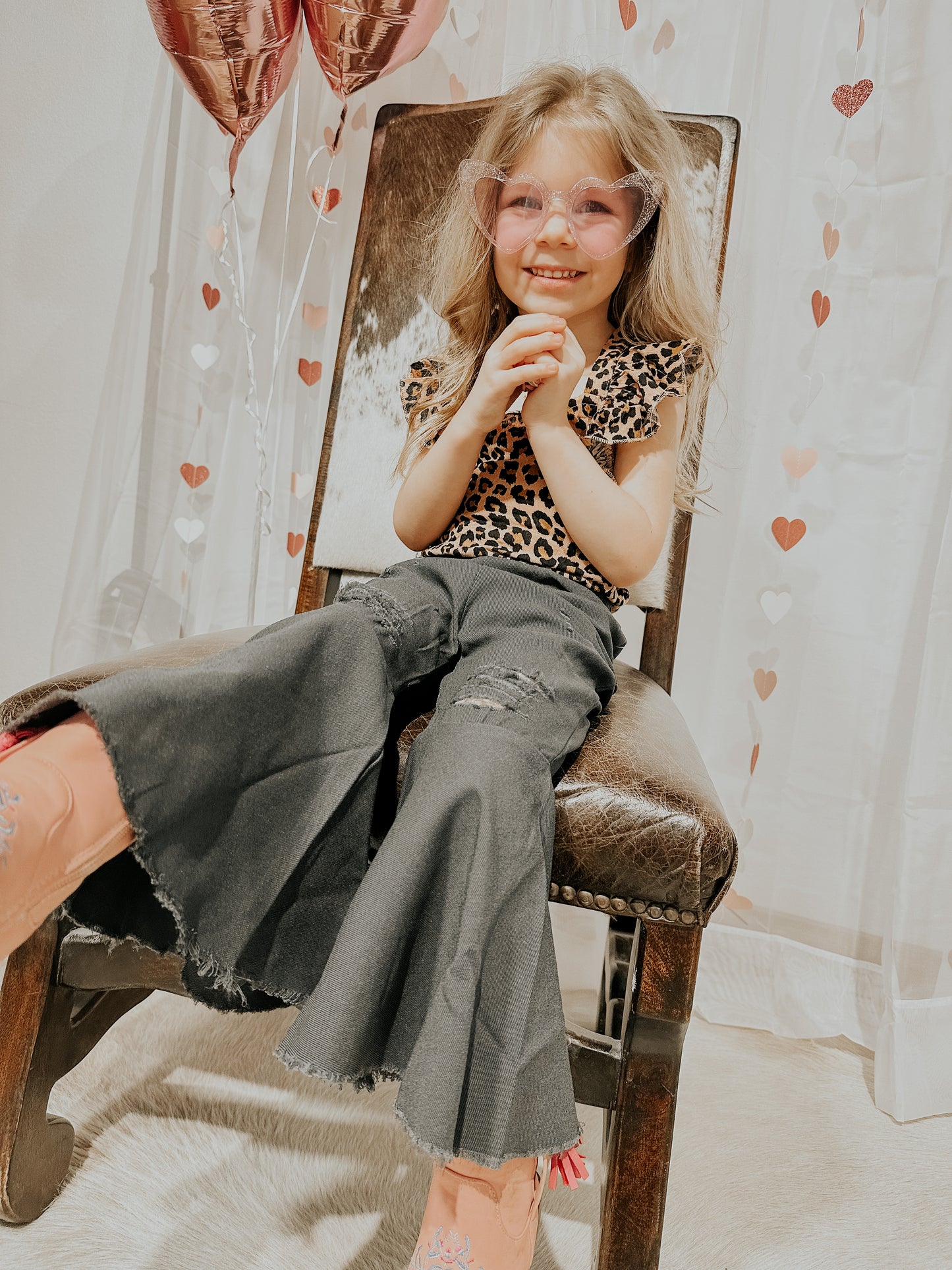 Barbie Denim Bell Bottoms - Distressed Black