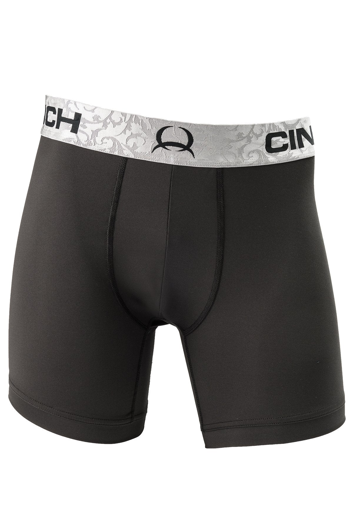 Men's Solid Black 6" Boxer Briefs