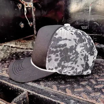 Cow Print Mesh Back Cap - Black