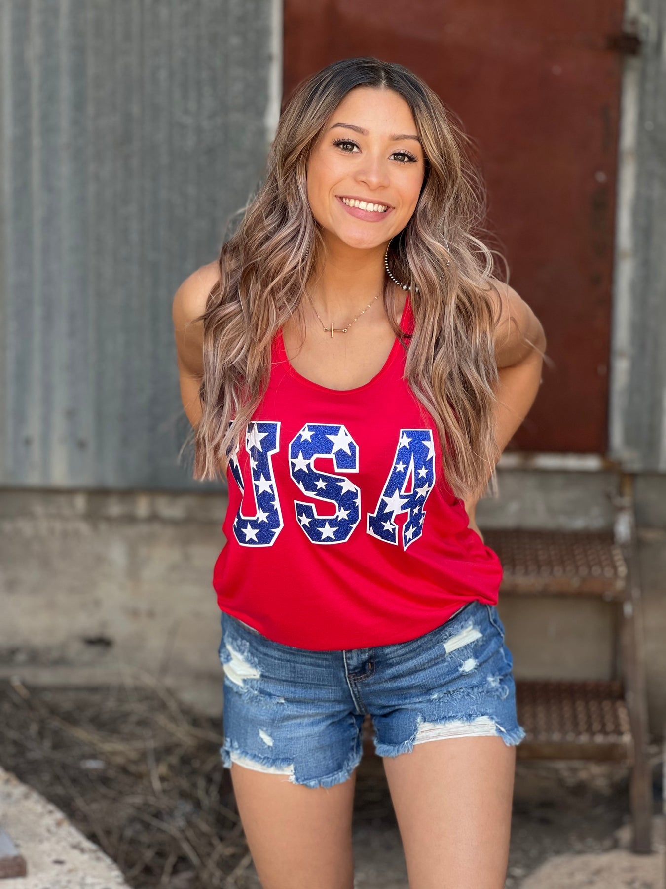 USA Glitter Tank