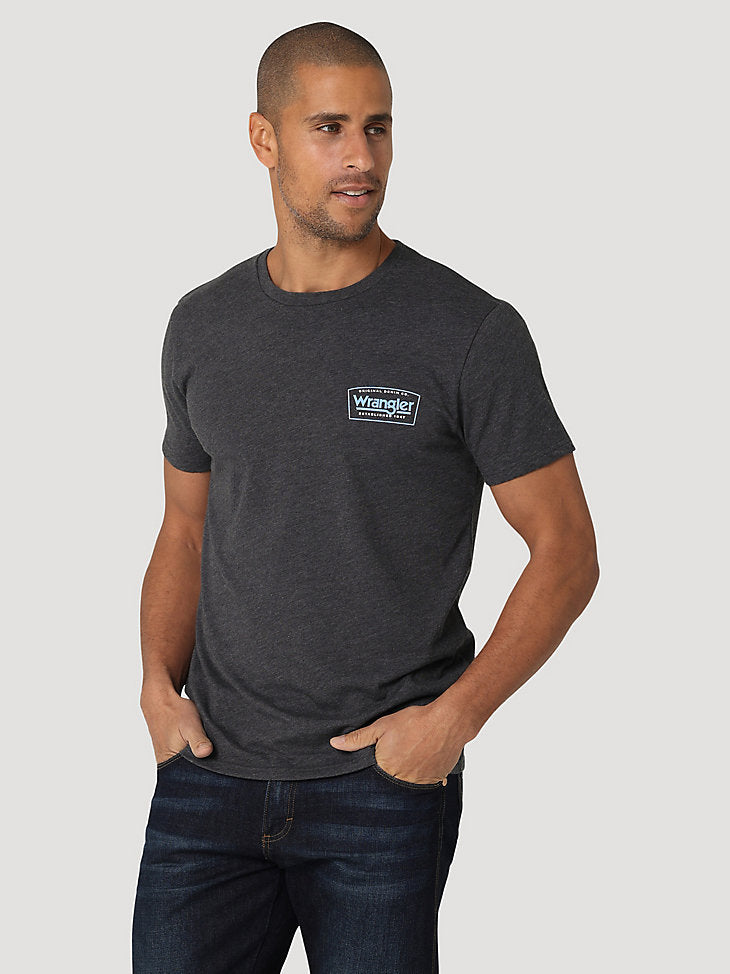 Men’s Diamond Mountain Back Graphic T-Shirt in Charcoal Heather