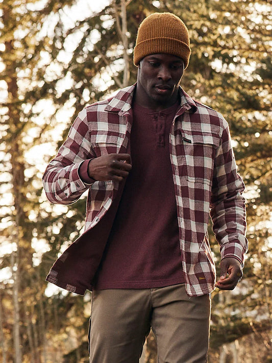 ATG by Wrangler® Men’s Thermal Lined Flannel Shirt in Mahogany