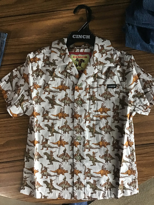 Boys Cinch Dinosaur Button Up
