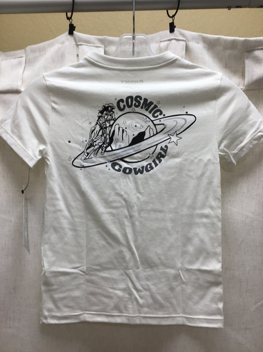 Hooey Girls Off White Crew Cosmic Cowgirl Tee