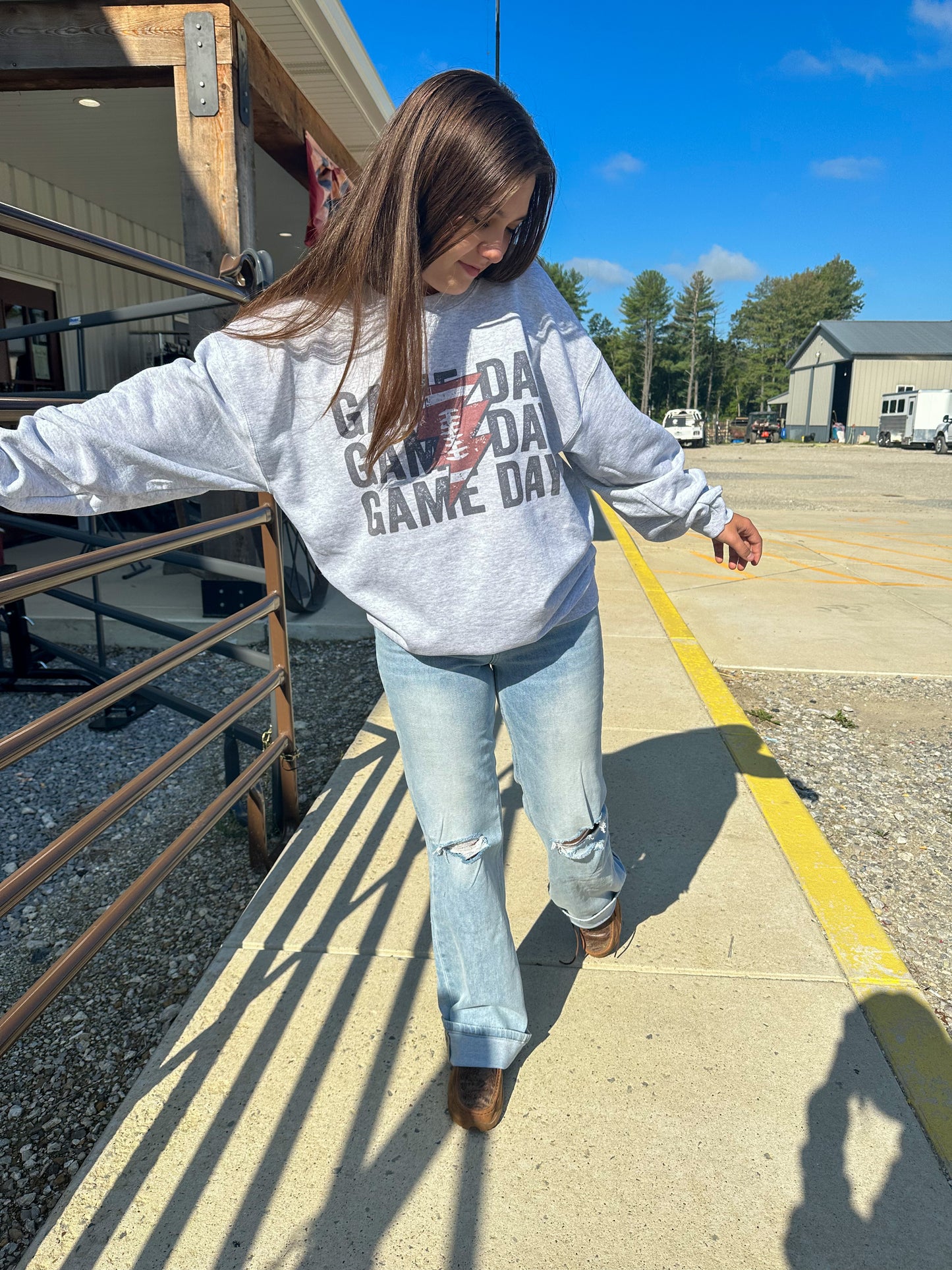 "Game Day" Football Stacked Graphic Sweatshirt