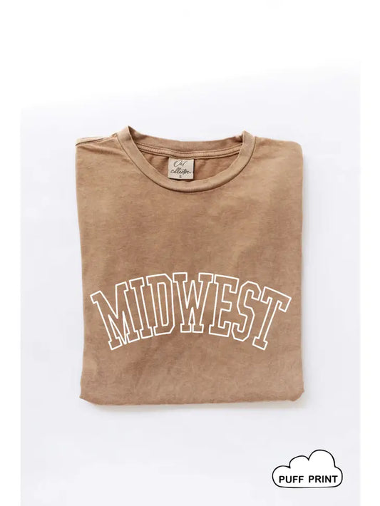Women's "Midwest" Mineral Washed Puff Print Tee