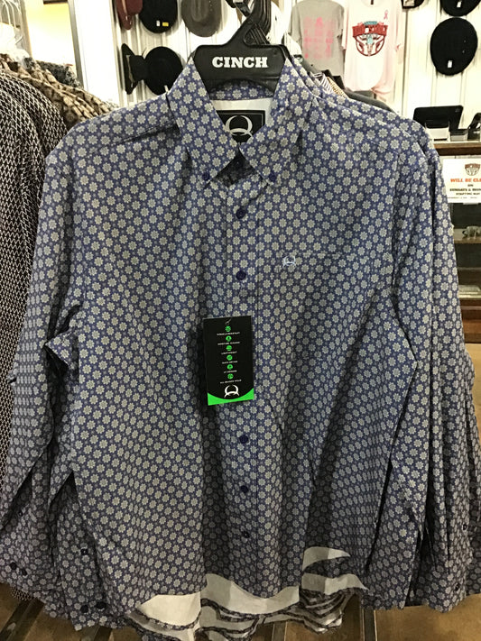 Mens Cinch Arena-flex Blue Floral Print