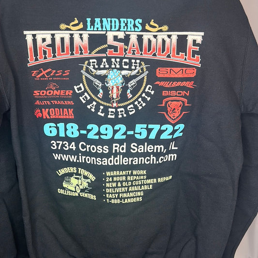 Iron Saddle Black Logo Crewneck Dealership