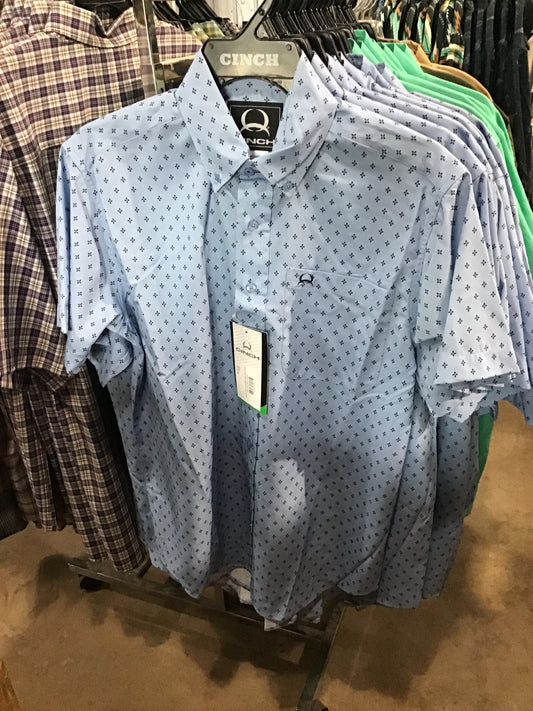Mens Cinch Arenaflex Baby Blue Print