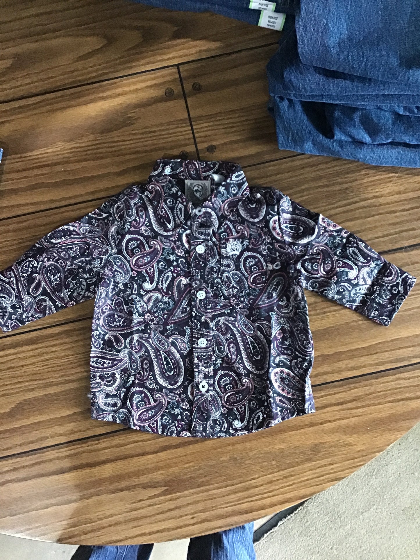 Toddler Cinch Pink/Purple Paisley Print