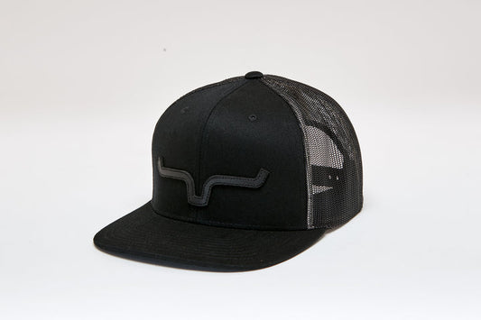 Kimes Ranch ATG Trucker Hat in Black/Black