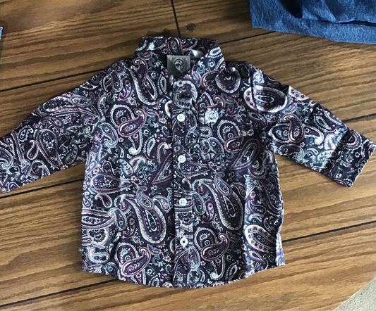 Toddler Cinch Pink/Purple Paisley Print