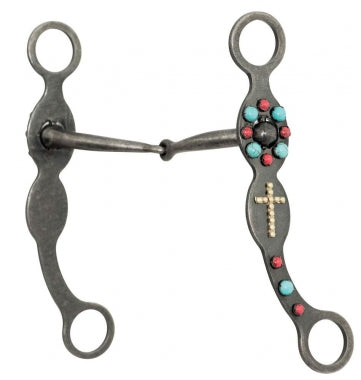 Metalab Southwest Collection Grey Steel Cross Snaffle Bit - 5 1/8 Inch