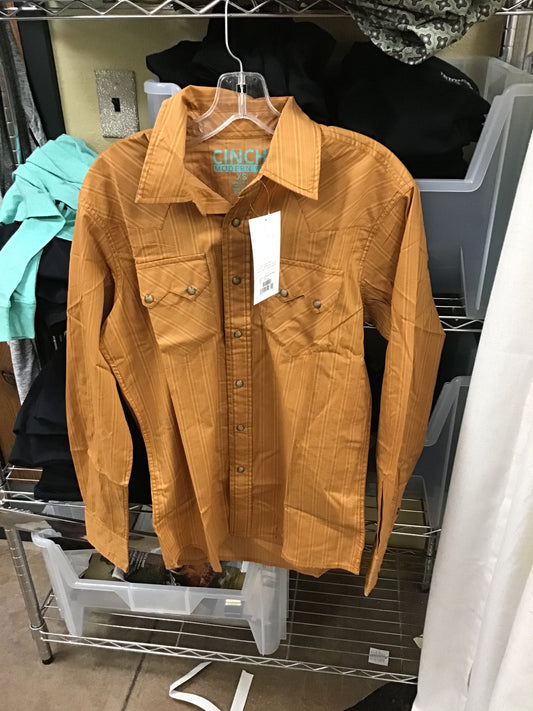 Men’s mustard performance button down