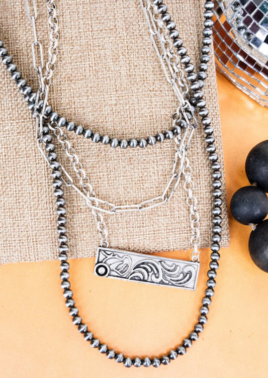 Lexi Bar Pendant Layered Necklace