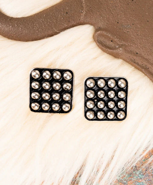 Rock The Town Studded Silvertone Earrings