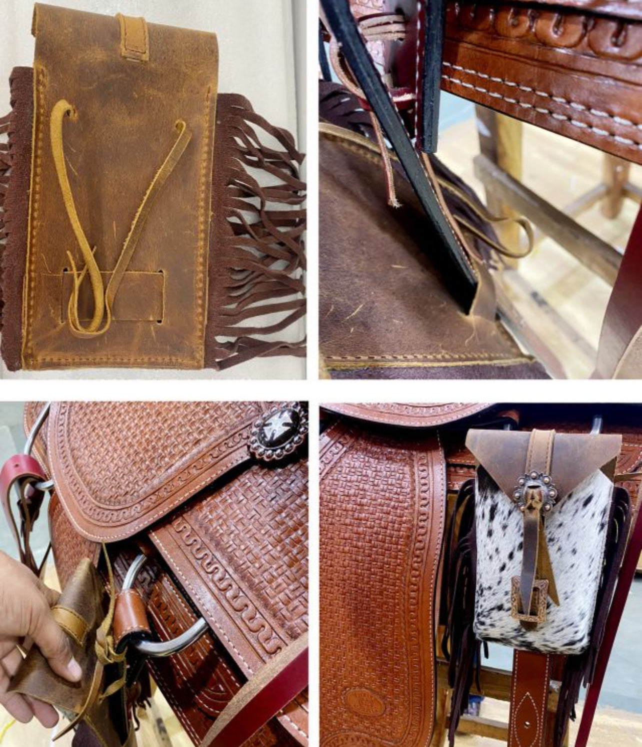 Hair on Cowhide Saddle Bag