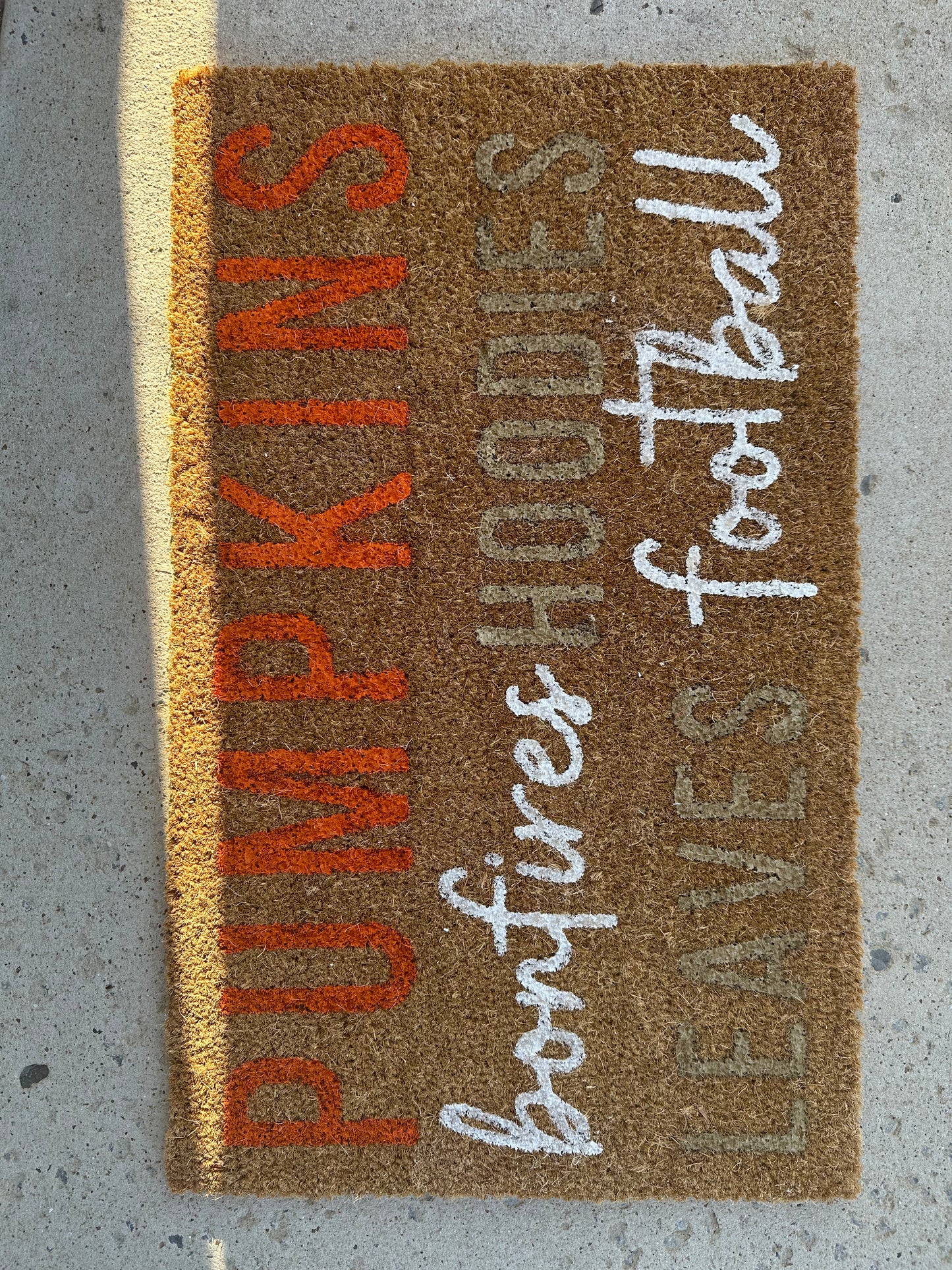 Pumpkins + Football Doormat