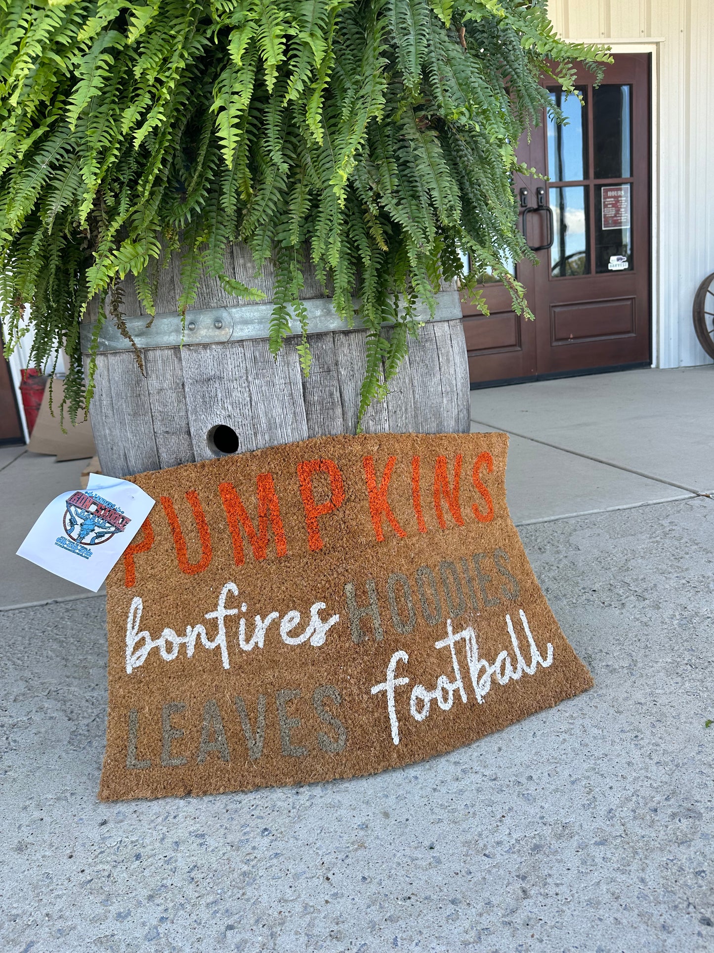 Pumpkins + Football Doormat