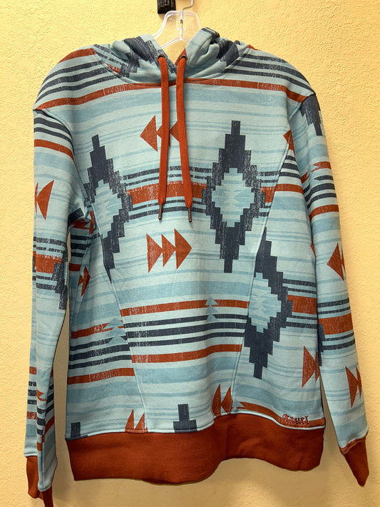 Cruel Denim Turquoise Aztec Print Hoodie