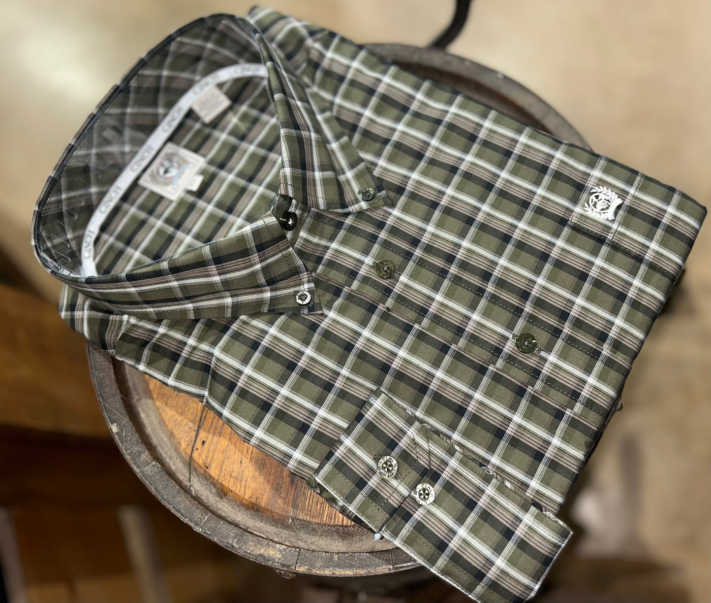 Plaid Cinch Mens Button Up