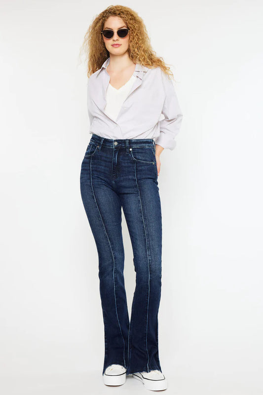 Graciela High Rise Peplum Flare Jeans