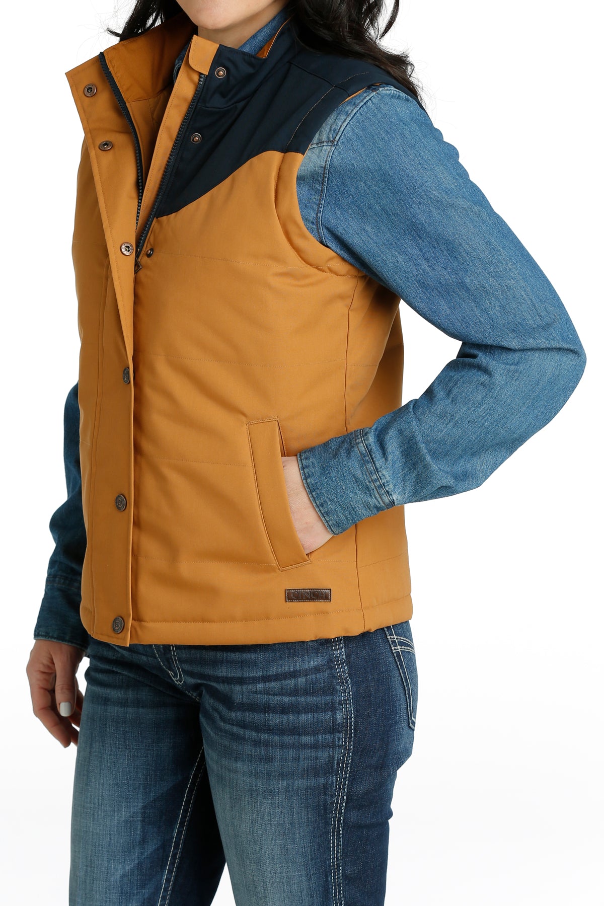Women's Cinch Conceal Carry Vest in Brown
