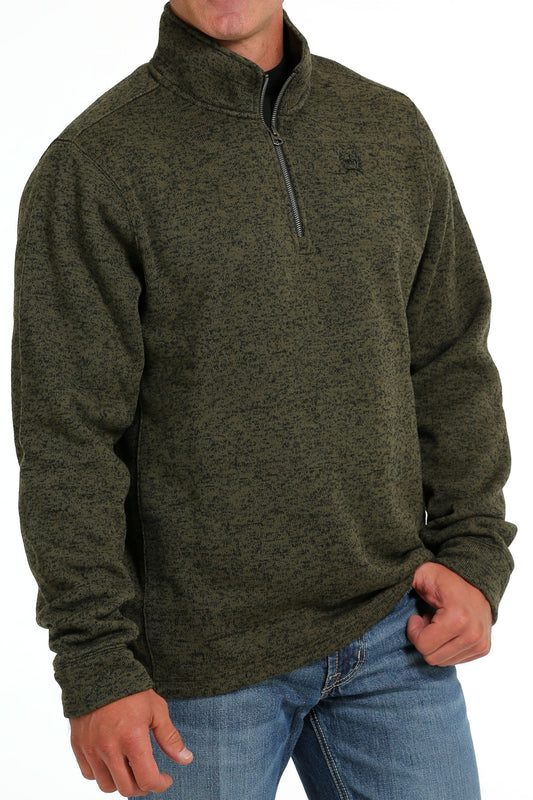 Men's Quarter Zip Forest Sweater