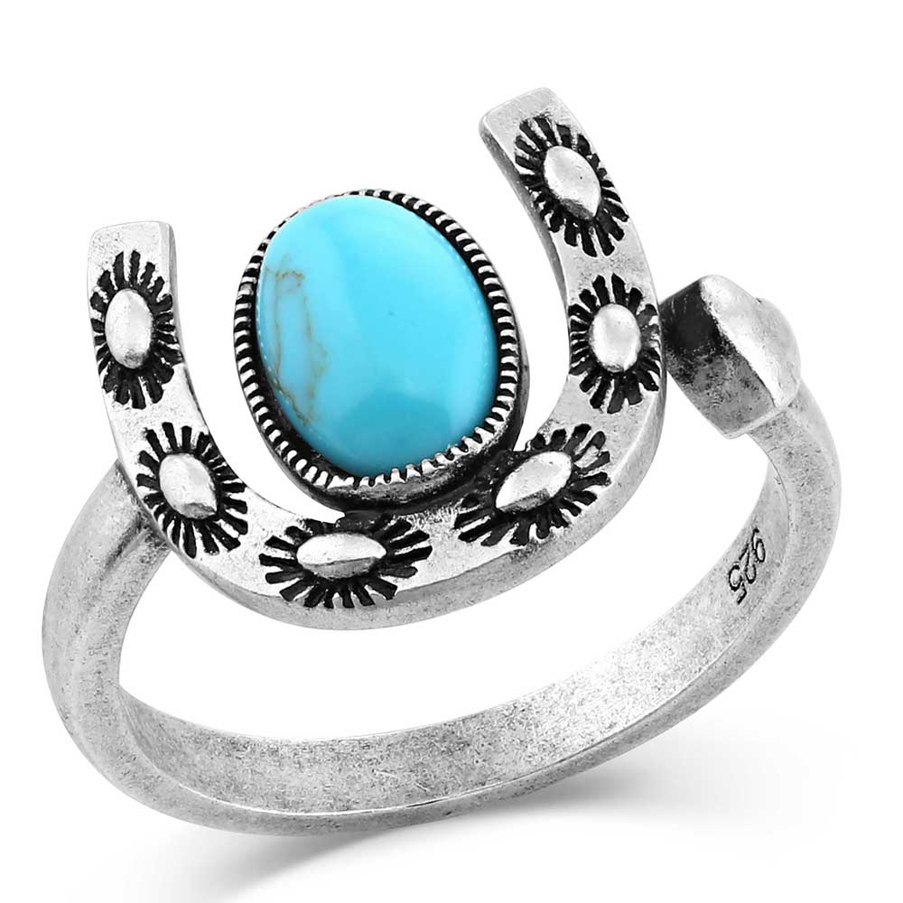 Within Luck Turquoise Horseshoe Ring