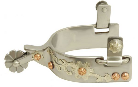 Ladies stainless steel spur with copper studs