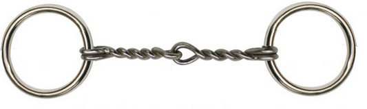 Chrome Plated O-ring Pony bit with twisted broken mouth piece.
