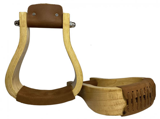 Polished White Ashwood Wooden stirrups