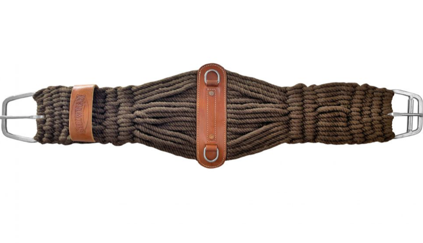 Brown cotton blend double weave string roper girth