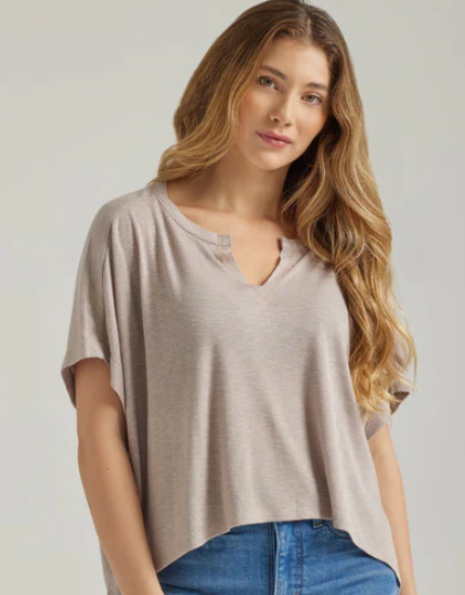 Wrangler Women's Tan Ribknit Tee