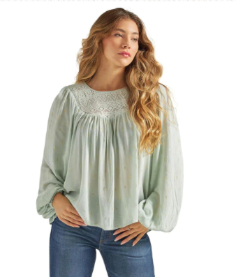 Wrangler Womens Lace Top Blouse