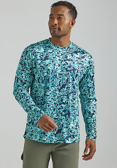 ATG Mens Performance Sun T-Shirt Ocean Camo