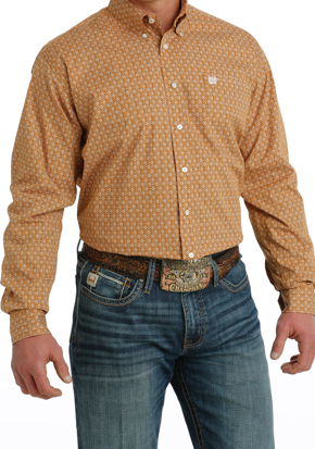 Mens Cinch Gold & Patterned Button Up
