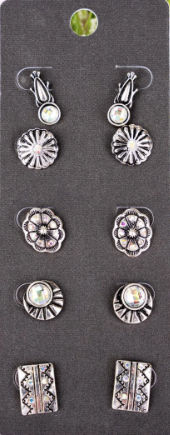 Iridescent Crystal Estelle Stud Earrings 5 Pair Set