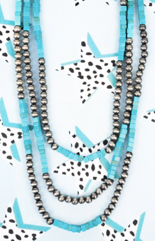 Lucinda Turquoise Beaded Layered Necklace