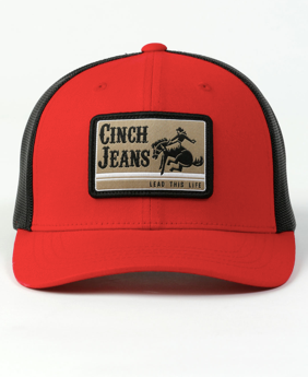 Red "Cinch Jeans" Snapback Ball Cap