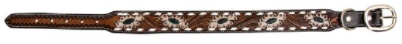 Hotshots Hand-Tooled Leather Dog Collar